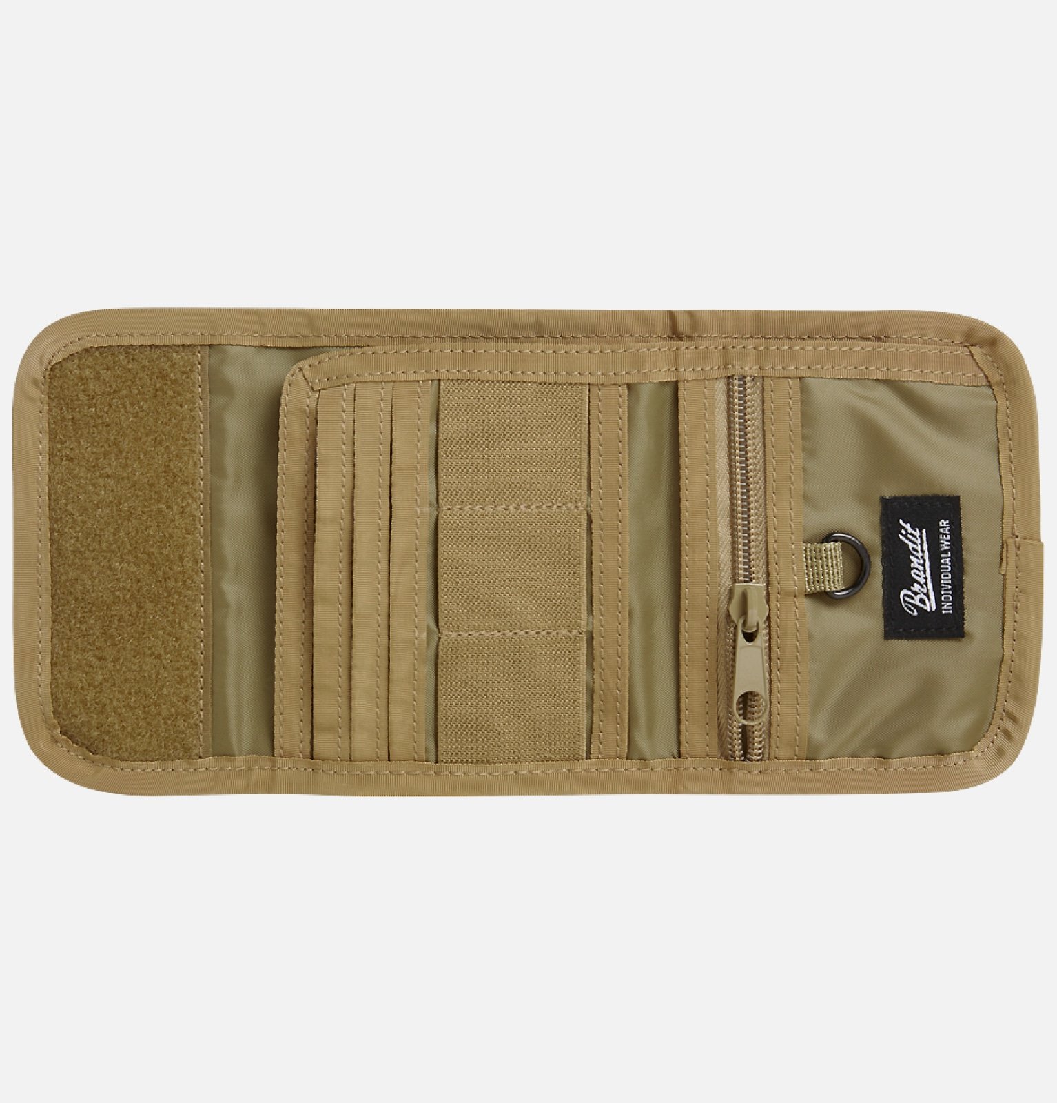 Brandit Wallet no. 5 in robust 600DEN polyester, featuring multiple compartments, zip coin section, and stylish design.