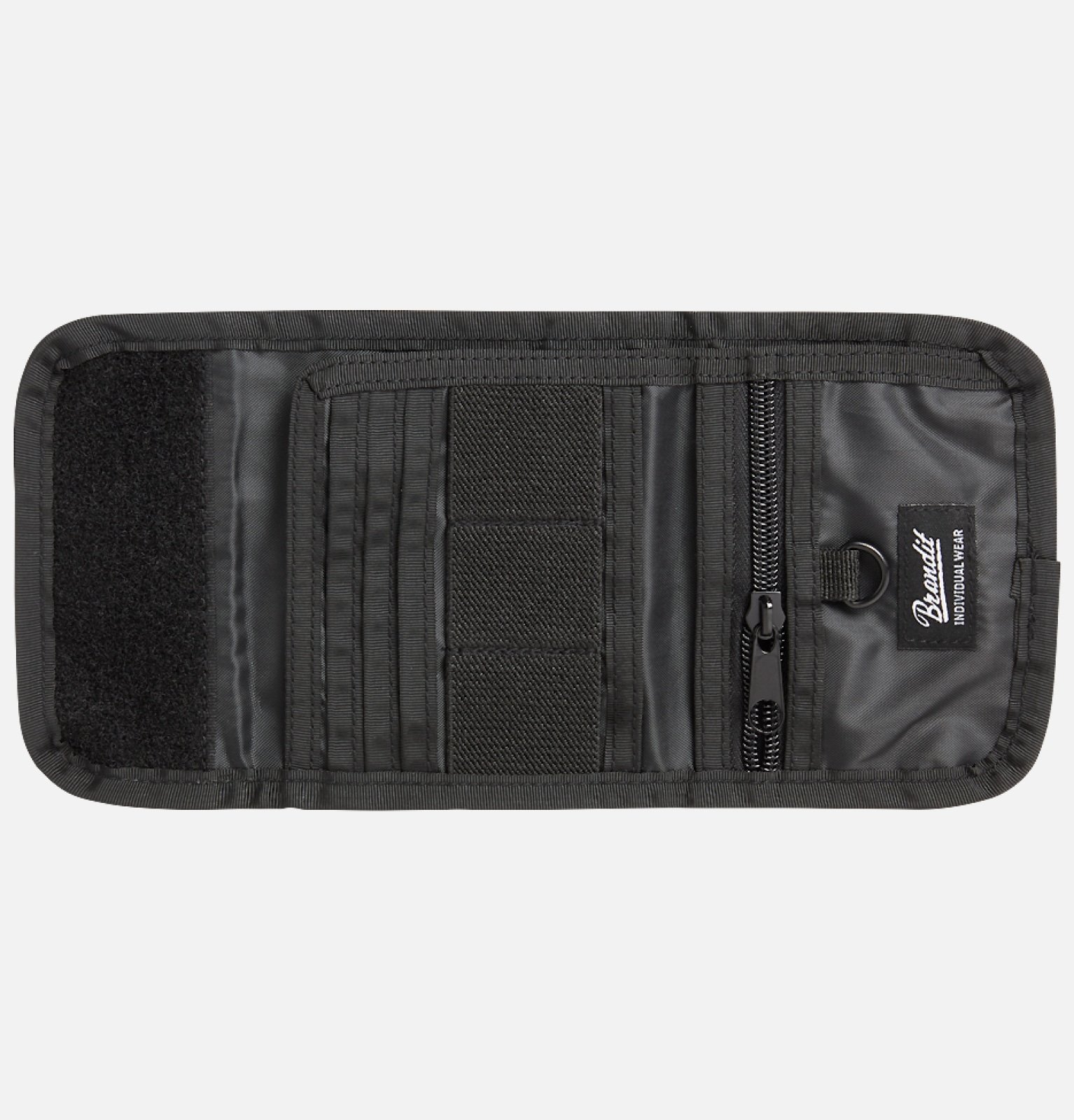 Brandit Wallet no. 5 in robust 600DEN polyester, featuring multiple compartments, zip coin section, and stylish design.