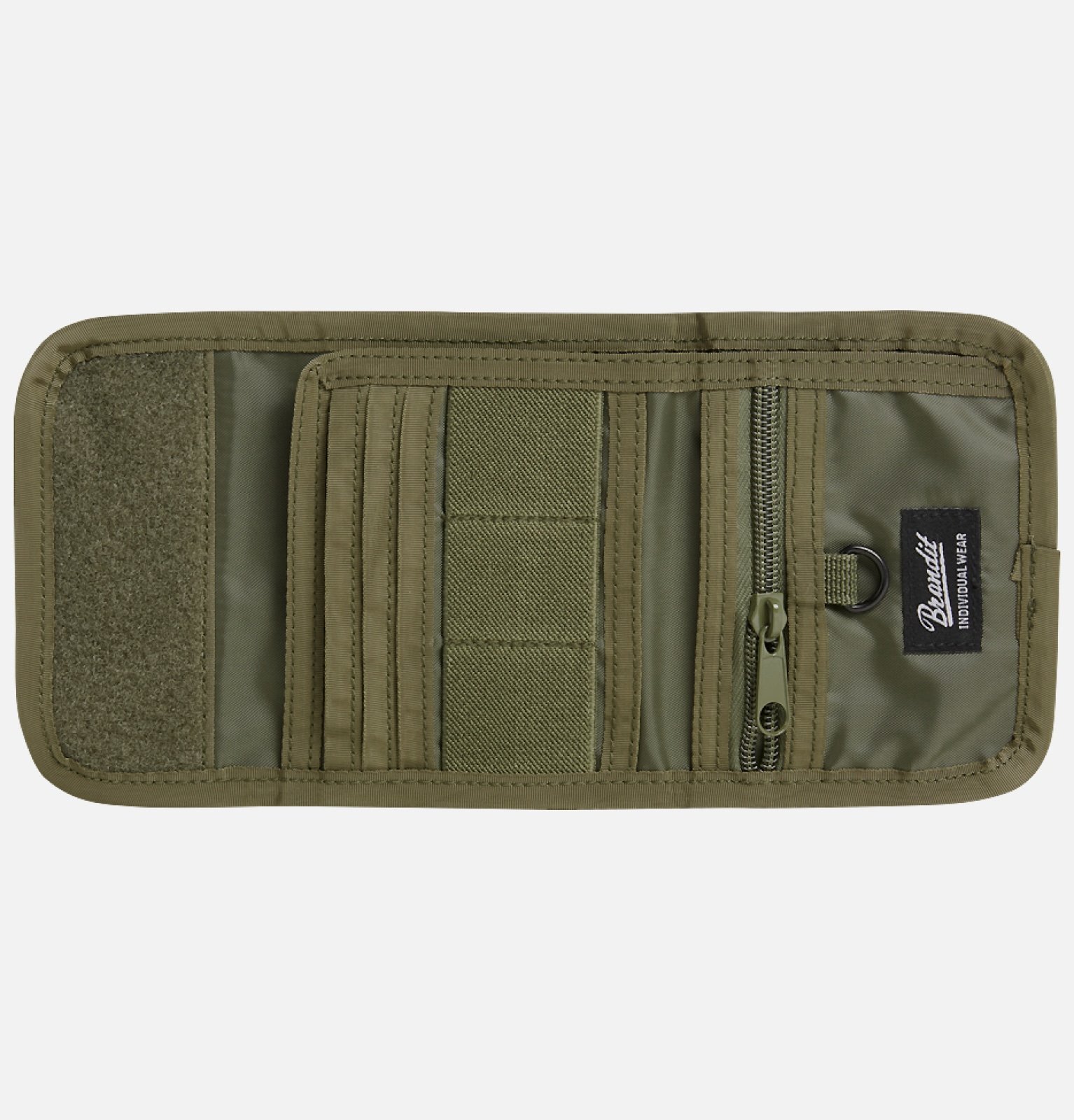 Brandit Wallet no. 5 in robust 600DEN polyester, featuring multiple compartments, zip coin section, and stylish design.