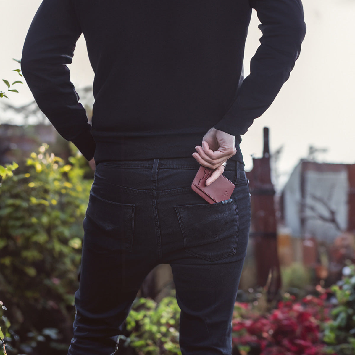 Vaultskin BRIXTON Slim Card Holder in genuine leather, showcasing its sleek design and multiple pockets.