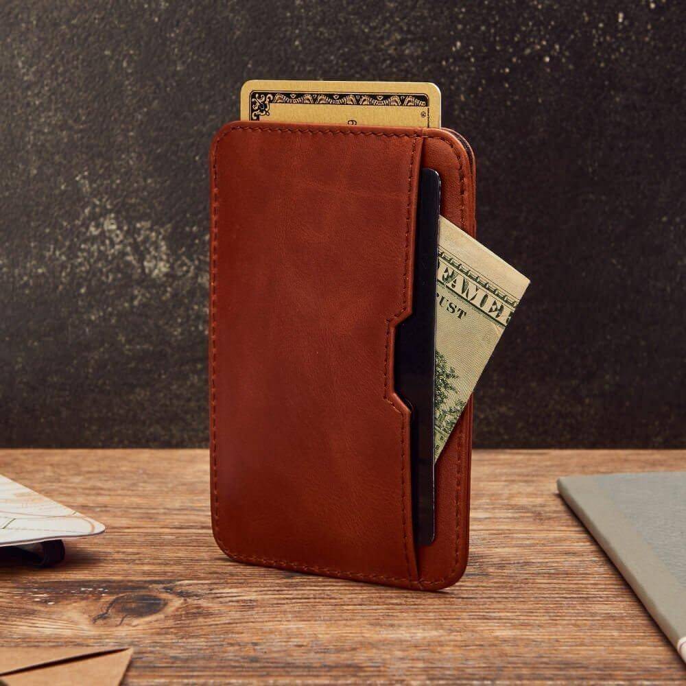 CHELSEA Card Holder made of luxurious Italian leather, featuring multiple pockets for cards and RFID protection.