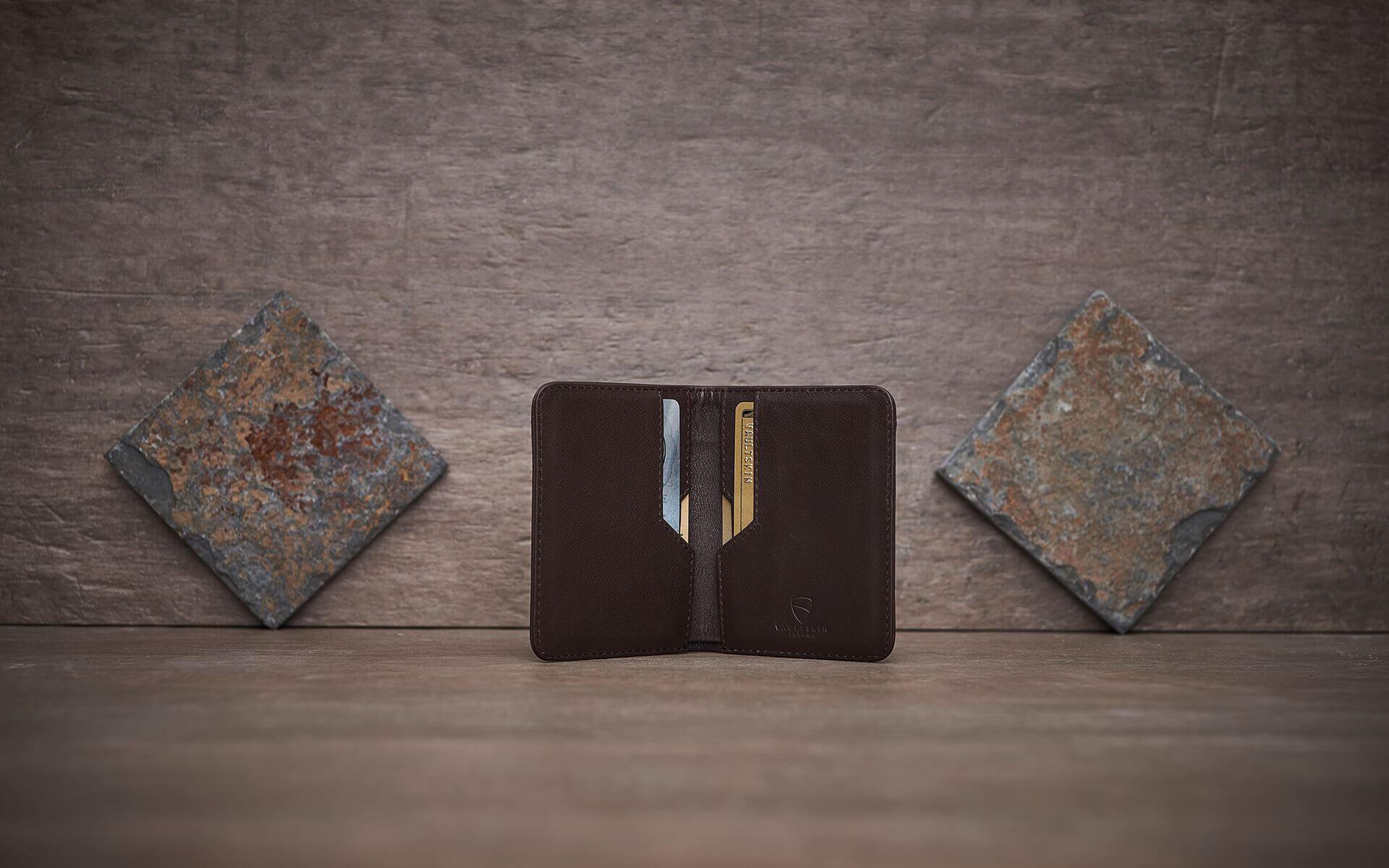 CITY Wallet made of luxurious Italian leather, featuring a slim design and RFID-blocking technology, perfect for secure card storage.