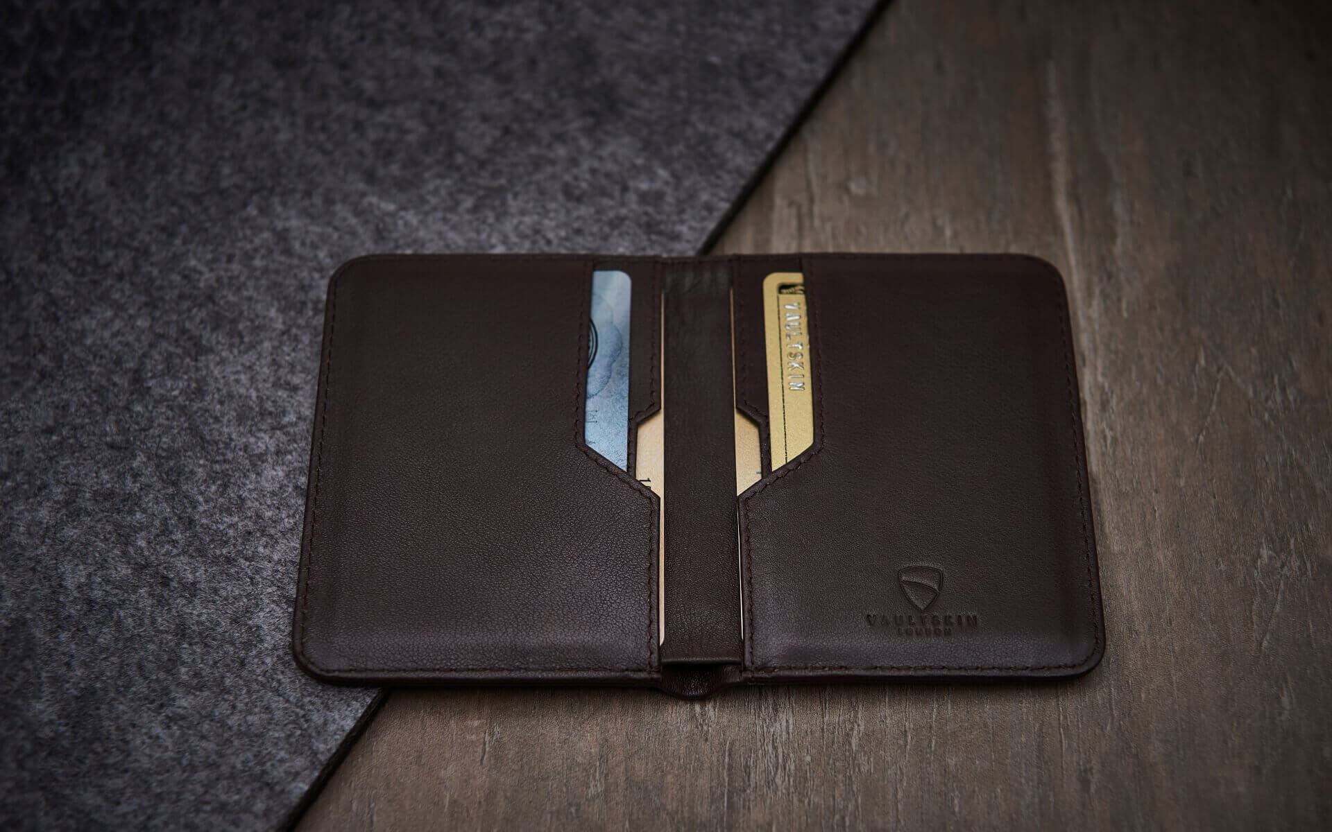 CITY Wallet made of luxurious Italian leather, featuring a slim design and RFID-blocking technology, perfect for secure card storage.