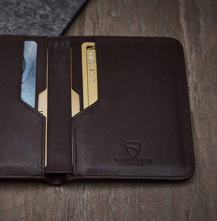 CITY Wallet made of luxurious Italian leather, featuring a slim design and RFID-blocking technology, perfect for secure card storage.