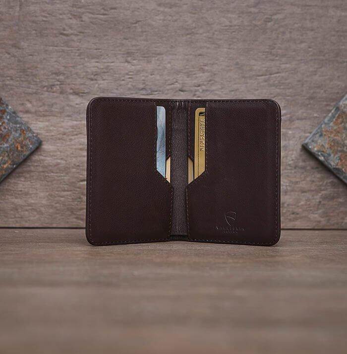 CITY Wallet made of luxurious Italian leather, featuring a slim design and RFID-blocking technology, perfect for secure card storage.