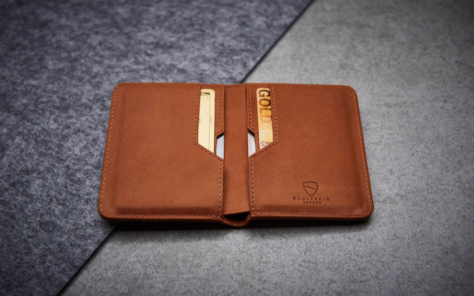 CITY Wallet made of luxurious Italian leather, featuring a slim design and RFID-blocking technology, perfect for secure card storage.