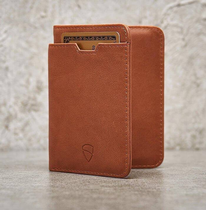 CITY Wallet made of luxurious Italian leather, featuring a slim design and RFID-blocking technology, perfect for secure card storage.