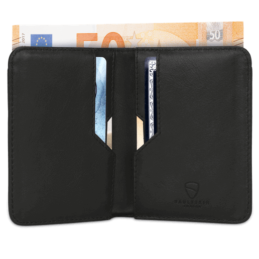 CITY Wallet made of luxurious Italian leather, featuring a slim design and RFID-blocking technology, perfect for secure card storage.