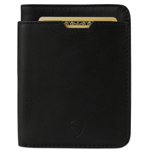 CITY Wallet made of luxurious Italian leather, featuring a slim design and RFID-blocking technology, perfect for secure card storage.