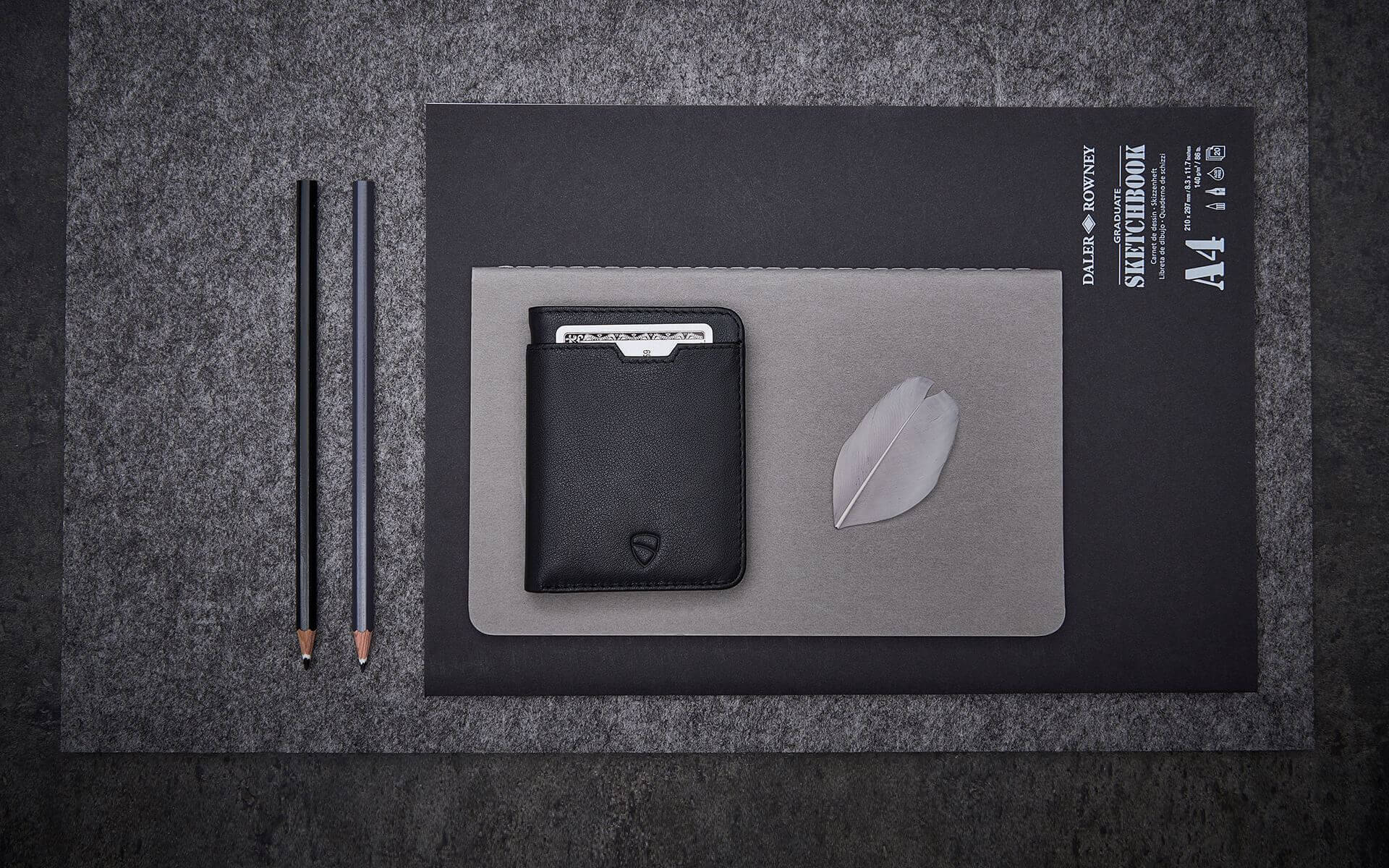 CITY Wallet made of luxurious Italian leather, featuring a slim design and RFID-blocking technology, perfect for secure card storage.