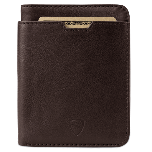 CITY Wallet made of luxurious Italian leather, featuring a slim design and RFID-blocking technology, perfect for secure card storage.