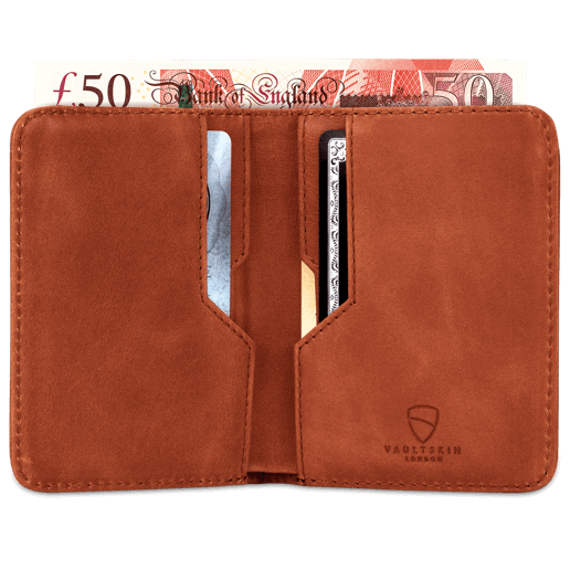 CITY Wallet made of luxurious Italian leather, featuring a slim design and RFID-blocking technology, perfect for secure card storage.