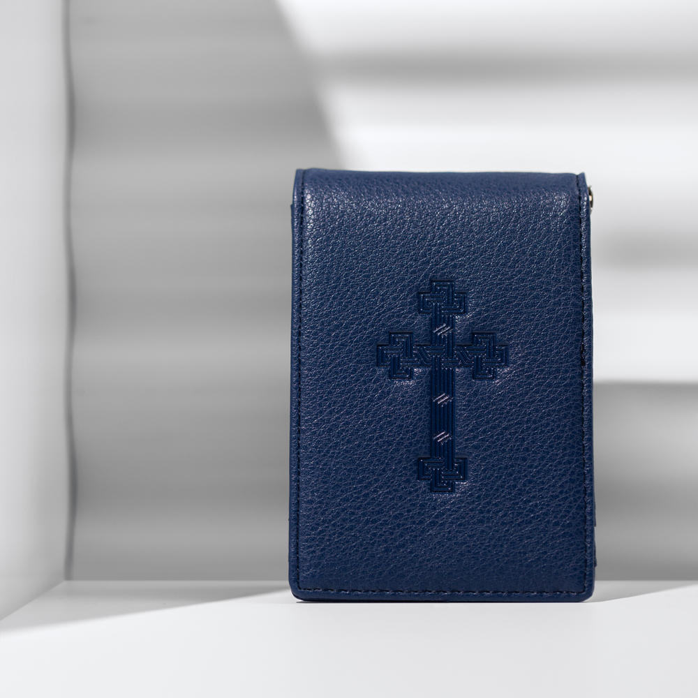 Cross Men wallet by Anet's Collection in PU leather, featuring RFID blocking technology, available in Black, Navy, Grey, and Brown.
