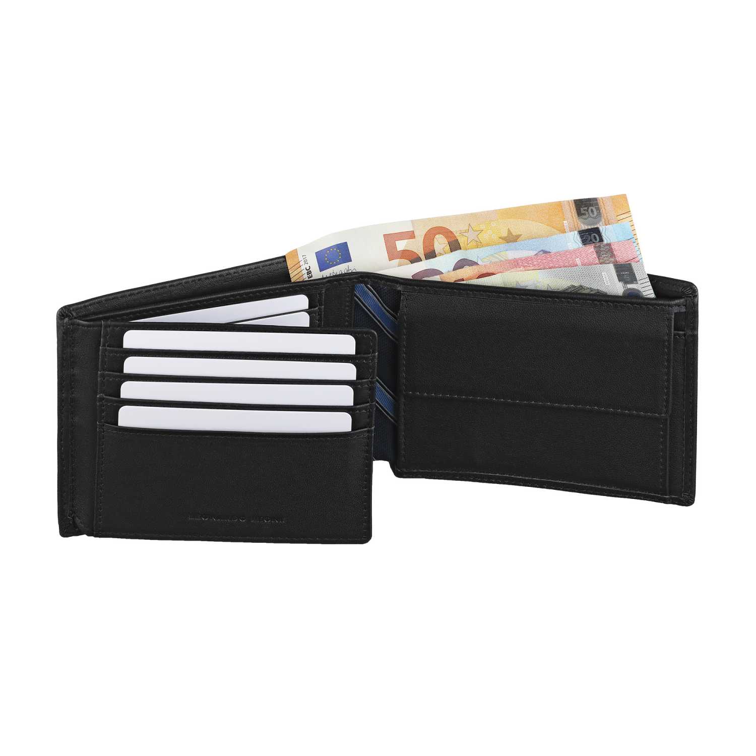 Elegante Geldbörse Firenze Trifold aus hochwertigem Echtleder mit RFID-Schutz und praktischen Fächern.