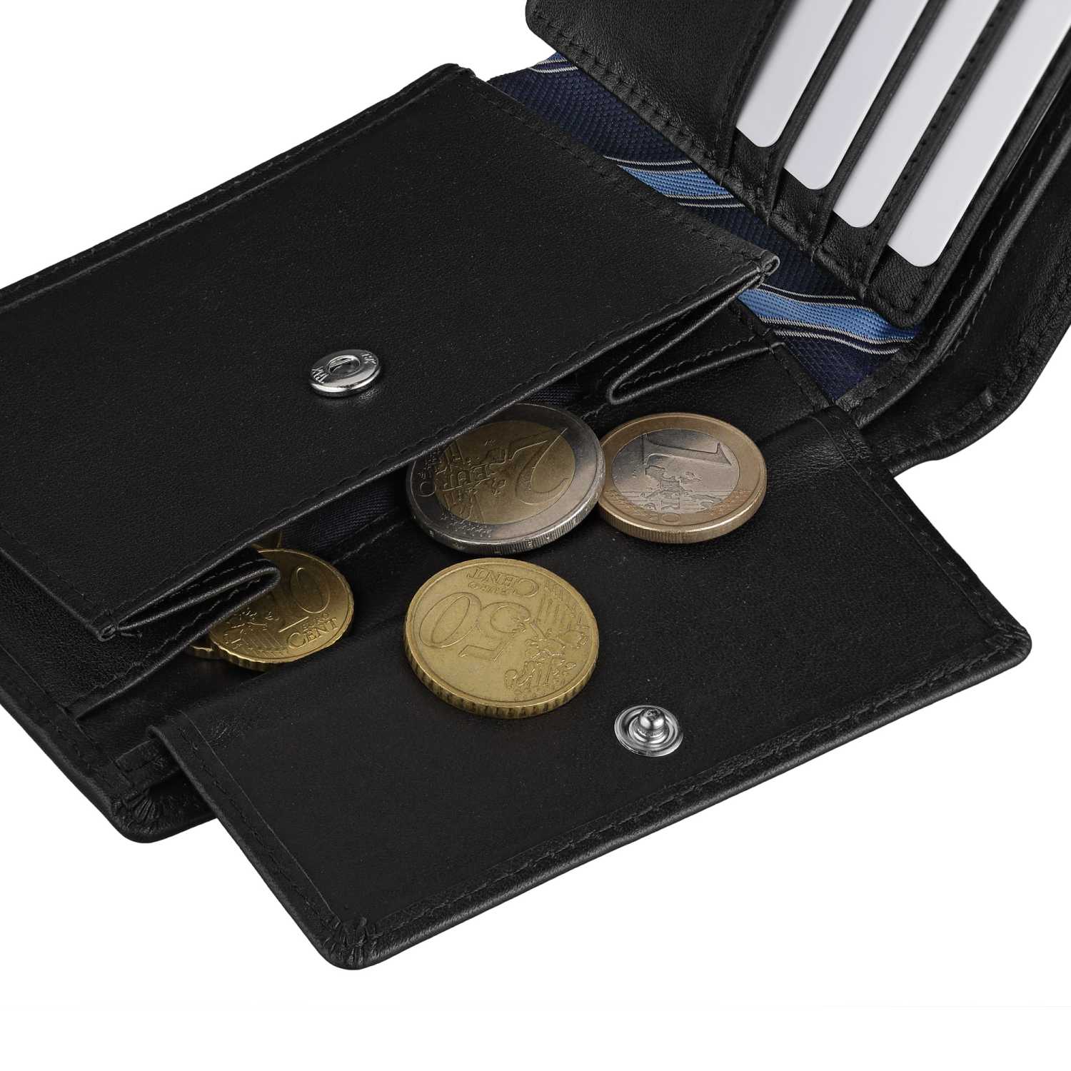 Elegante Geldbörse Firenze Trifold aus hochwertigem Echtleder mit RFID-Schutz und praktischen Fächern.