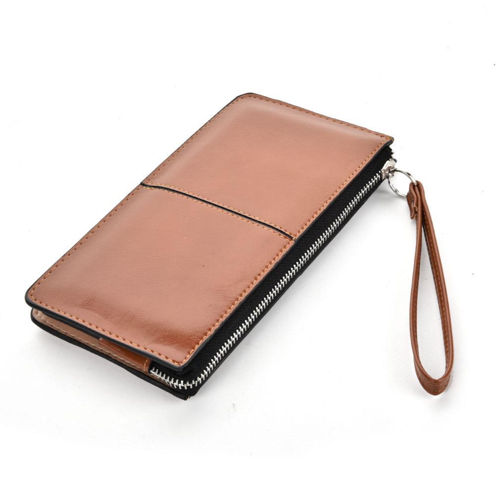 High Quality Fashion Wallet Purse for Young Ladies in various colors including black, purple, orange, yellow, blue, brown, and green, showcasing its stylish design and compact size.