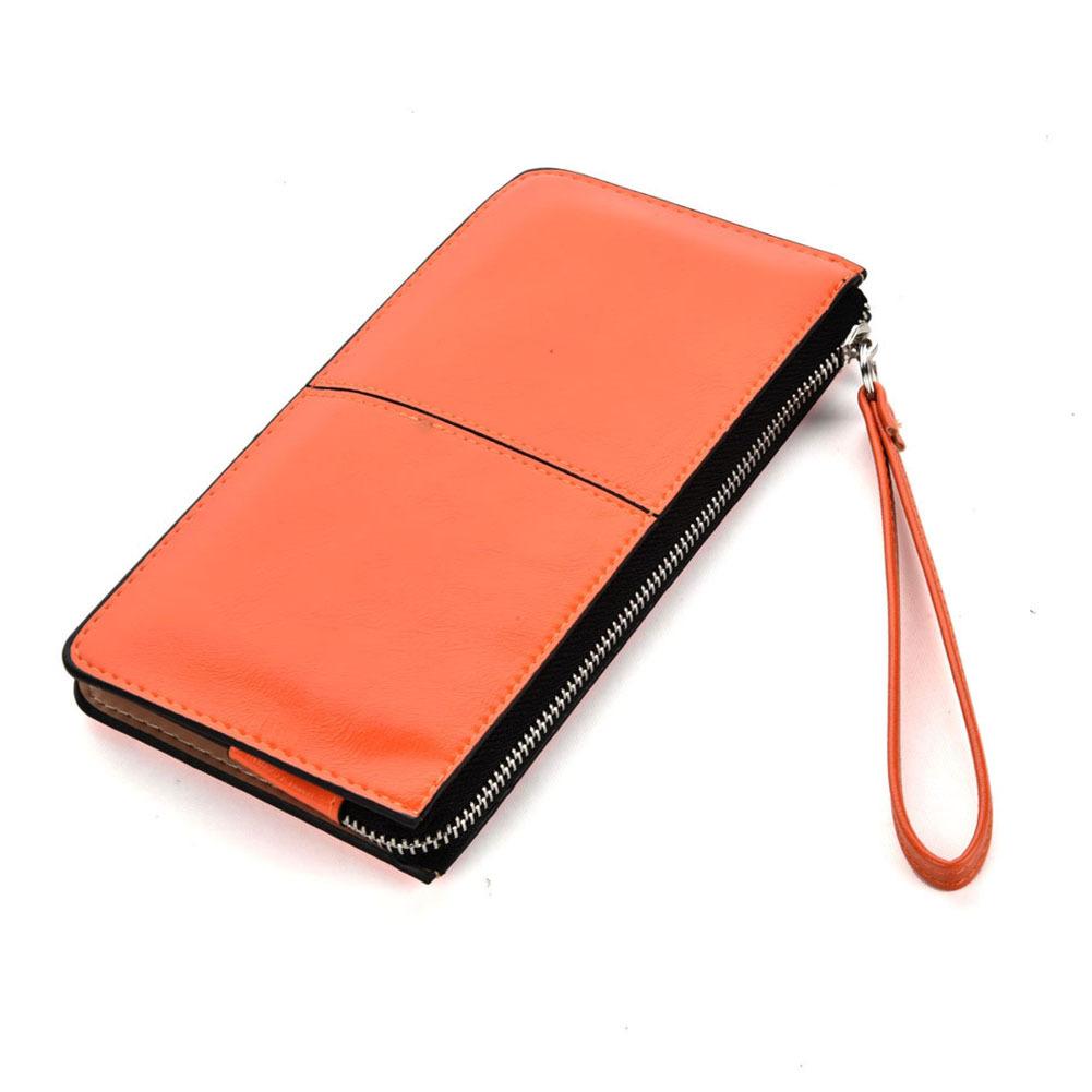 High Quality Fashion Wallet Purse for Young Ladies in various colors including black, purple, orange, yellow, blue, brown, and green, showcasing its stylish design and compact size.