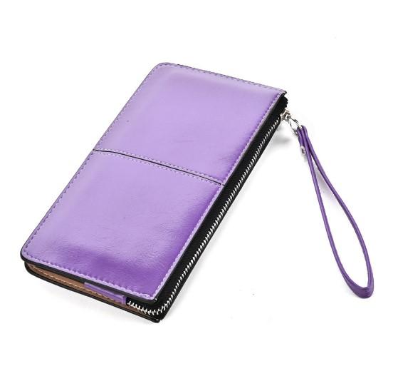 High Quality Fashion Wallet Purse for Young Ladies in various colors including black, purple, orange, yellow, blue, brown, and green, showcasing its stylish design and compact size.
