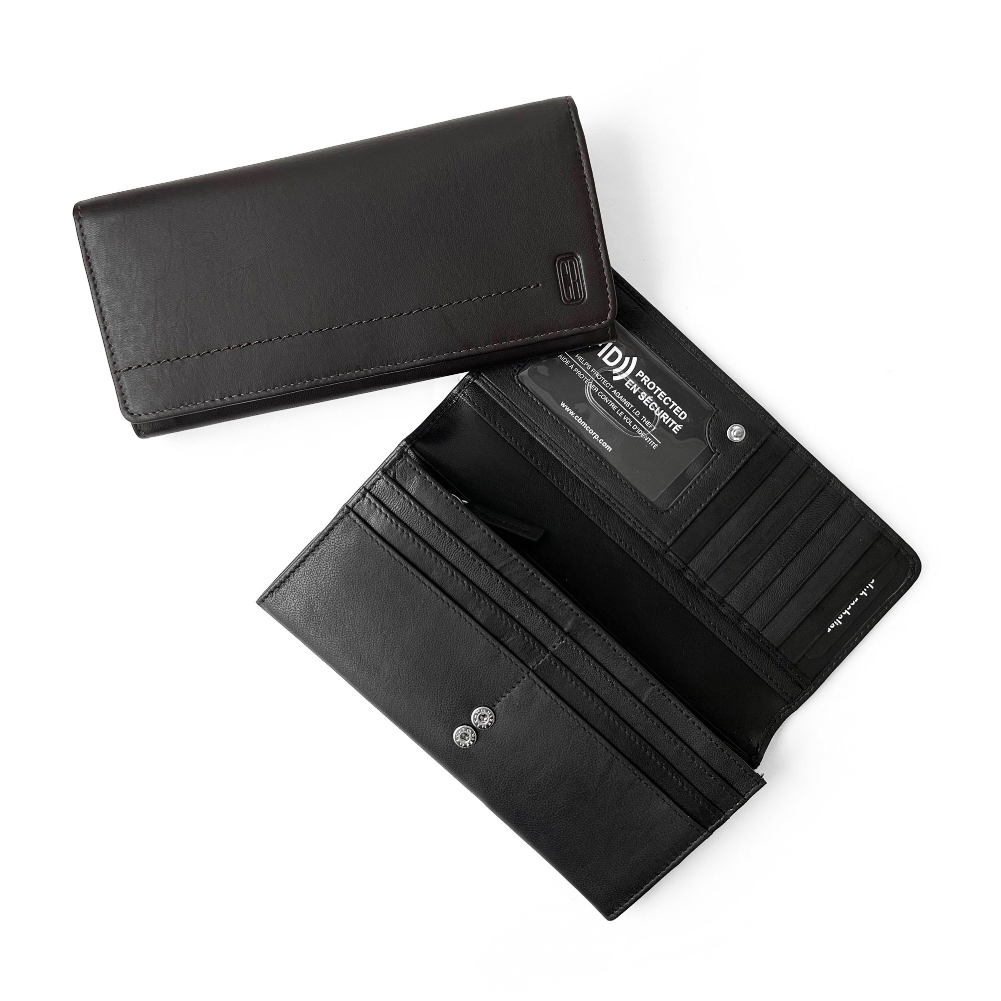 Ladies Expander Clutch Wallet featuring RFID protection, multiple card slots, and a stylish design.