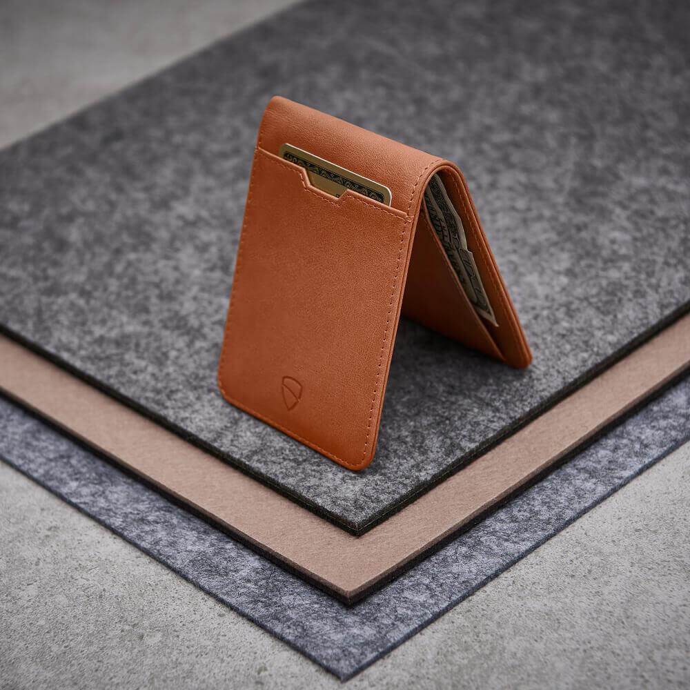 MANHATTAN ID Card Wallet made of top grain Italian leather with RFID protection and ID window.