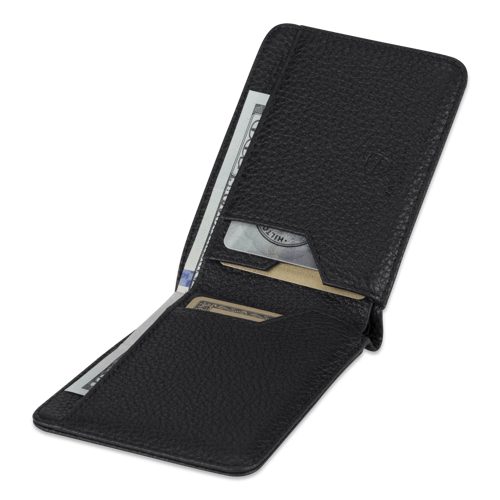 MANHATTAN Wallet made of top grain Italian leather, showcasing its sleek design and RFID-blocking technology.