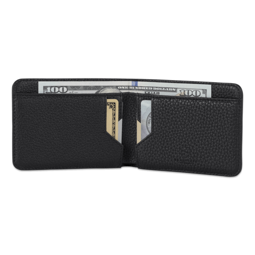 MANHATTAN Wallet made of top grain Italian leather, showcasing its sleek design and RFID-blocking technology.