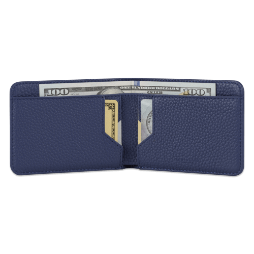 MANHATTAN Wallet made of top grain Italian leather, showcasing its sleek design and RFID-blocking technology.