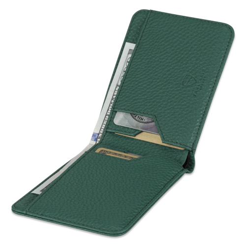 MANHATTAN Wallet made of top grain Italian leather, showcasing its sleek design and RFID-blocking technology.