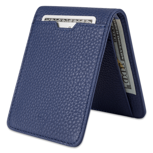 MANHATTAN Wallet made of top grain Italian leather, showcasing its sleek design and RFID-blocking technology.