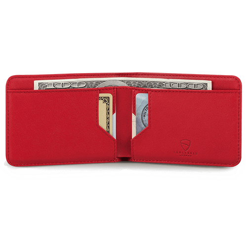 MANHATTAN Wallet made of top grain Italian leather, showcasing its sleek design and RFID-blocking technology.