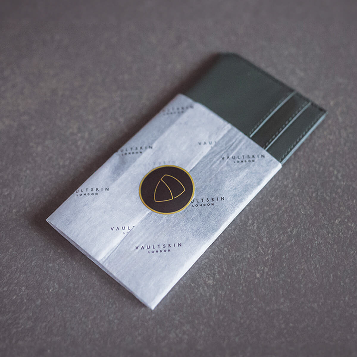 Vaultskin MOORGATE Card Holder in premium genuine leather, featuring a minimalist design with multiple card slots and RFID-blocking technology.