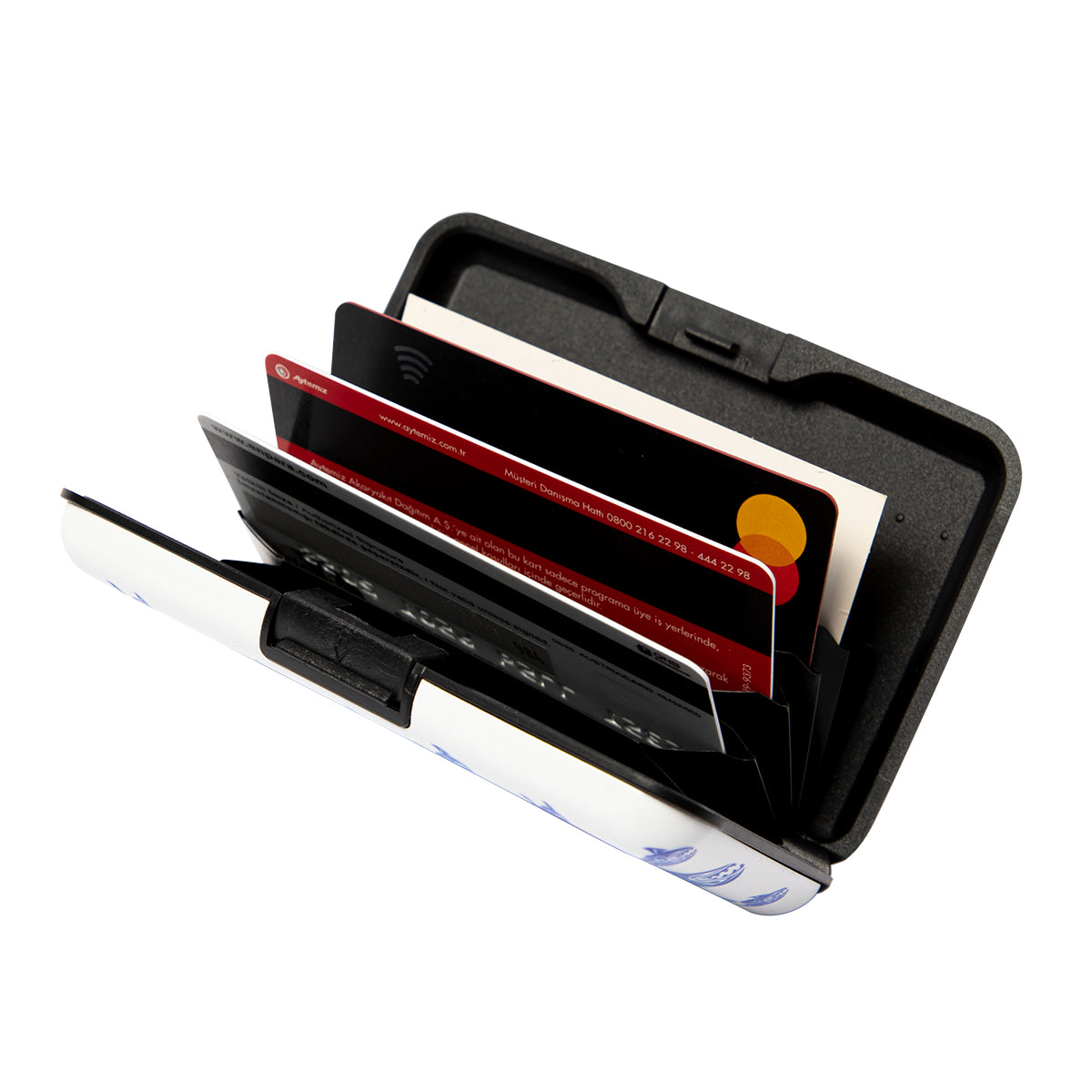 Eleganter Nektar Visitenkartenhalter mit Metallabdeckung, ideal für die Aufbewahrung von Karten.