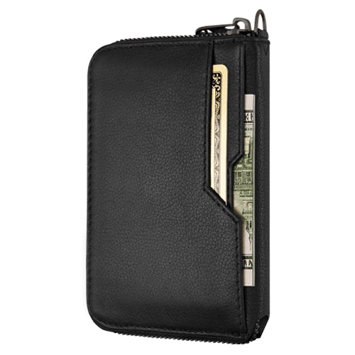 NOTTING HILL Zipper Wallet made from premium Italian leather, featuring a YKK zipper and RFID-blocking technology, available in multiple colors.