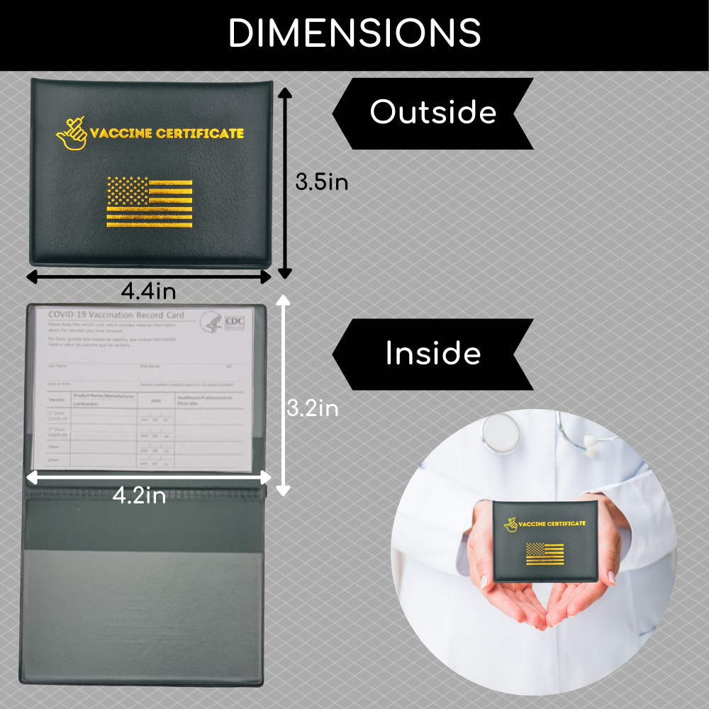 Pack 2 Card Holder for CDC Vaccination Card USA Edition, showcasing a sleek design with a durable finish, perfect for protecting vaccination documentation.