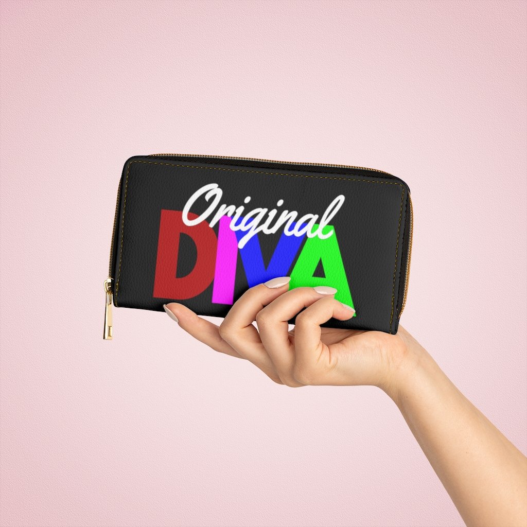 Black multicolor Womens Wallet, Zip Purse showcasing faux leather material and stylish design with multiple pockets.