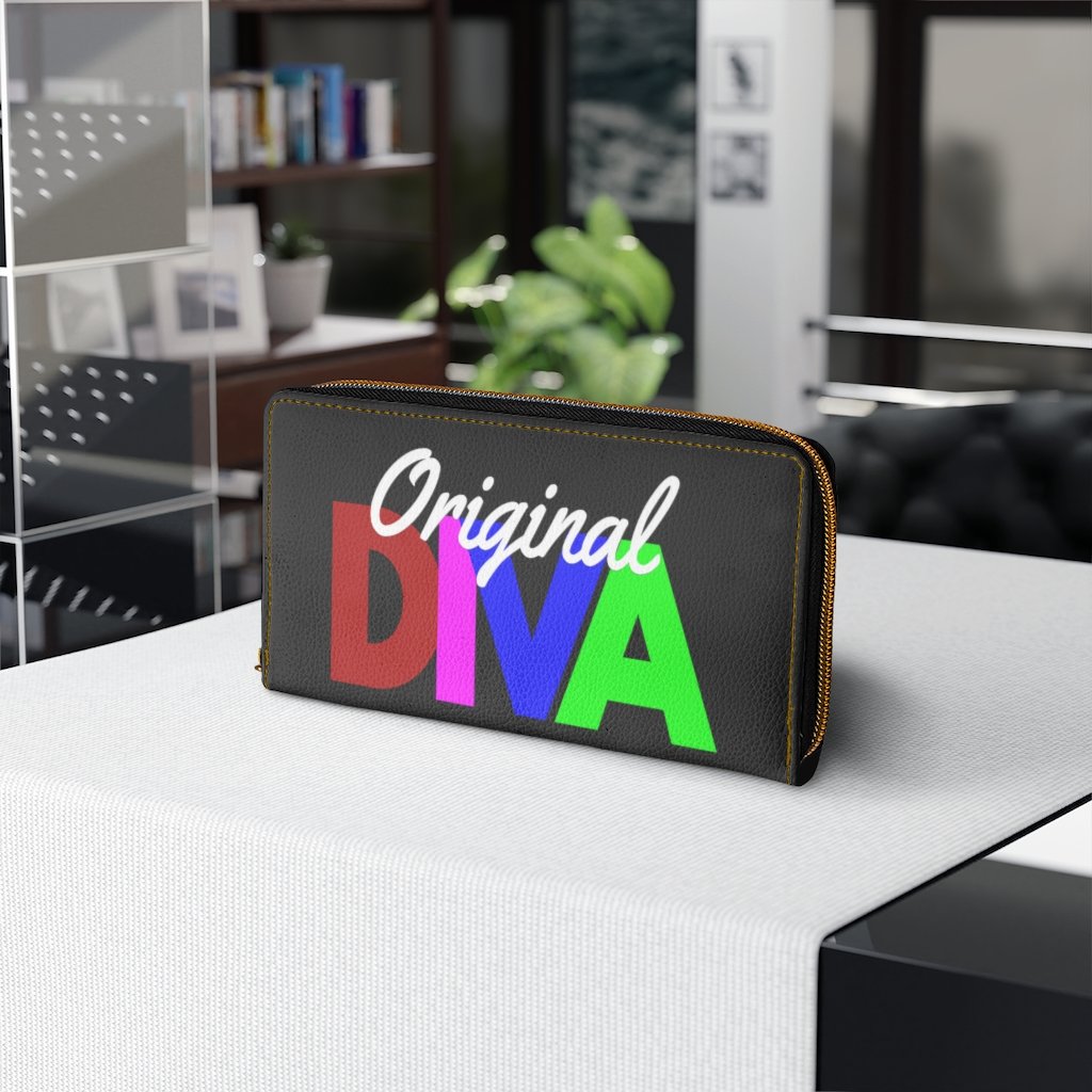 Black multicolor Womens Wallet, Zip Purse showcasing faux leather material and stylish design with multiple pockets.