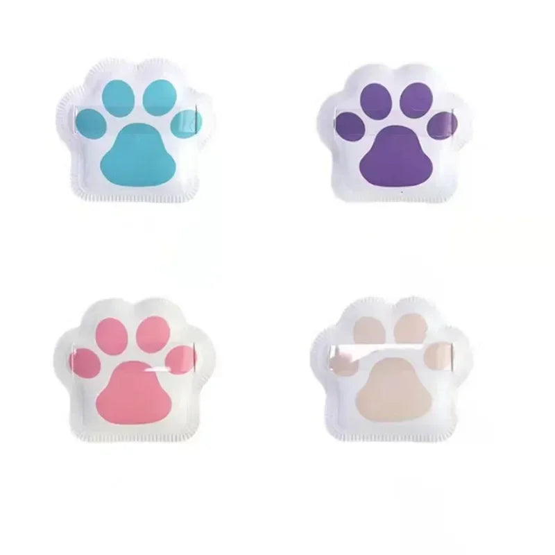 Three cute cat claw makeup sponges in pastel colors, designed for applying foundation and powder.