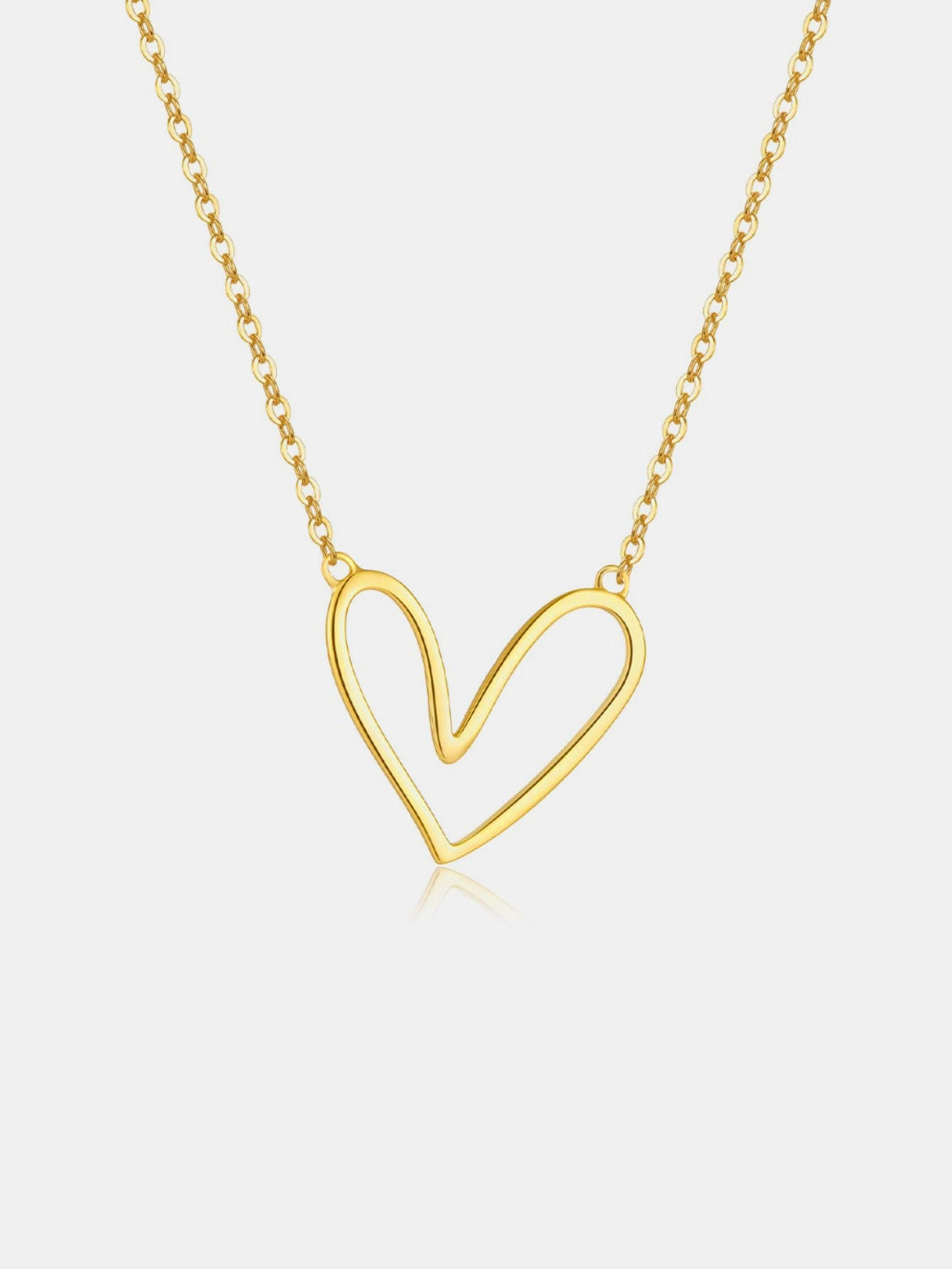 A delicate 925 sterling silver heart pendant necklace with a platinum and 18K gold plating, showcasing its elegant design.