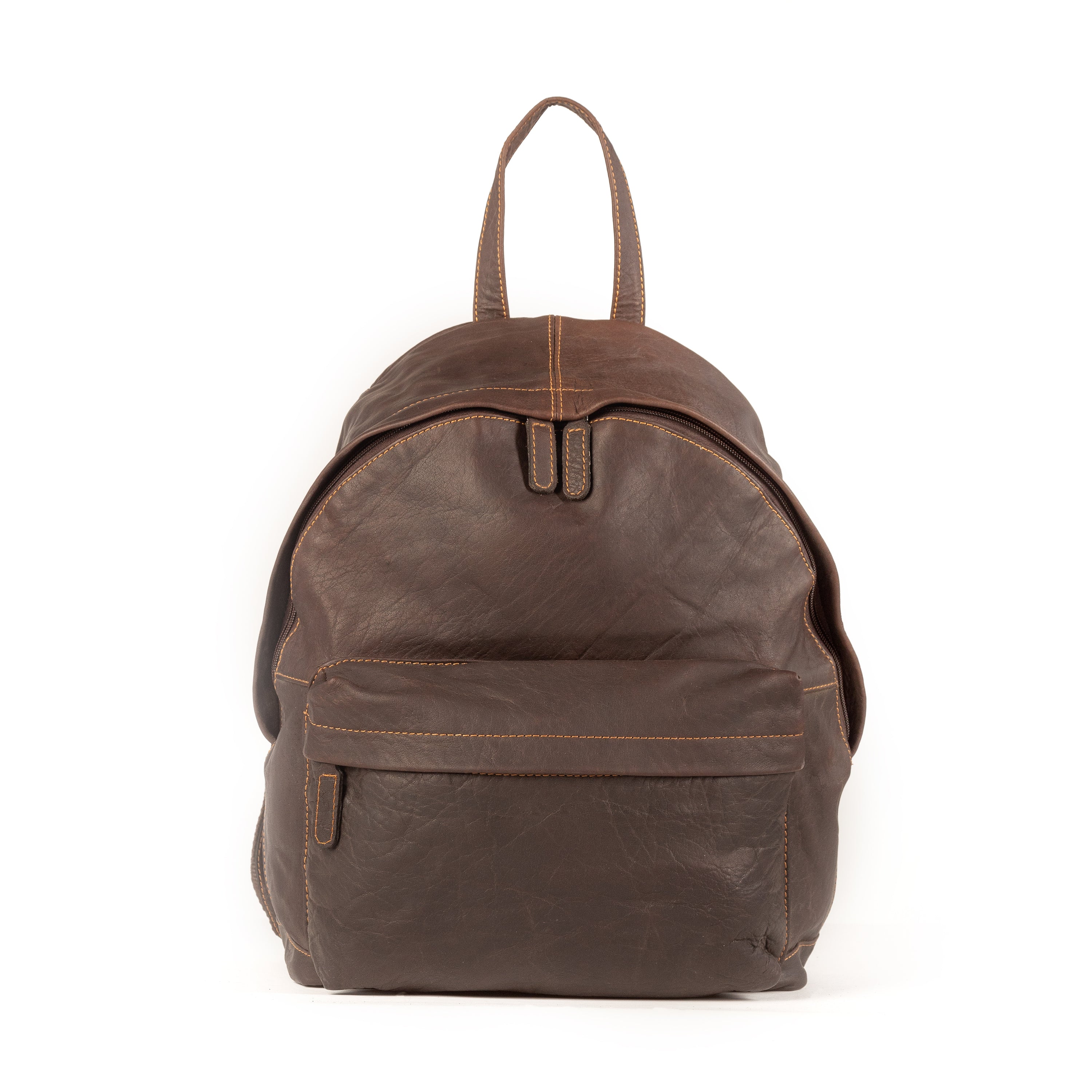 Adrian - Backpack made of high-quality genuine leather, featuring multiple zippered compartments and a stylish vintage design.