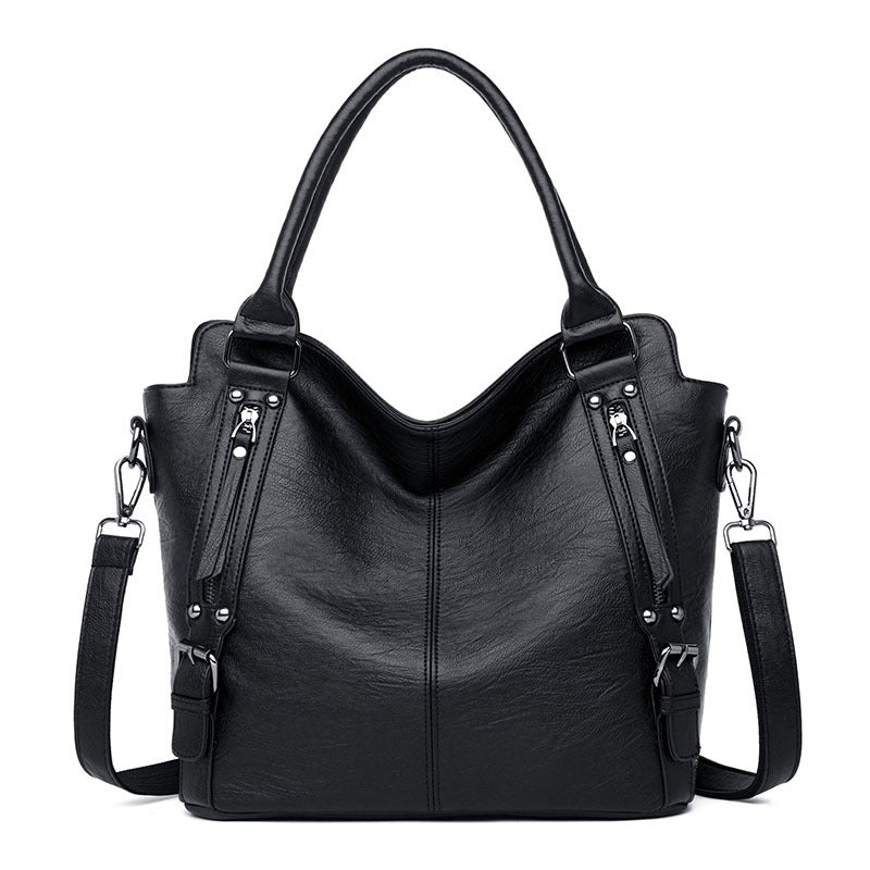 A stylish all-match casual one-shoulder messenger bag for women, featuring a dumpling shape and made from durable PU material.