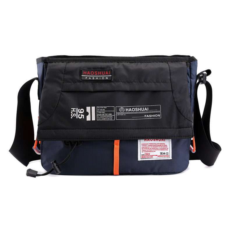 All-Match Outdoor Sports and Leisure Messenger Bag in nylon, featuring a casual design with multiple pockets and a soft handle.