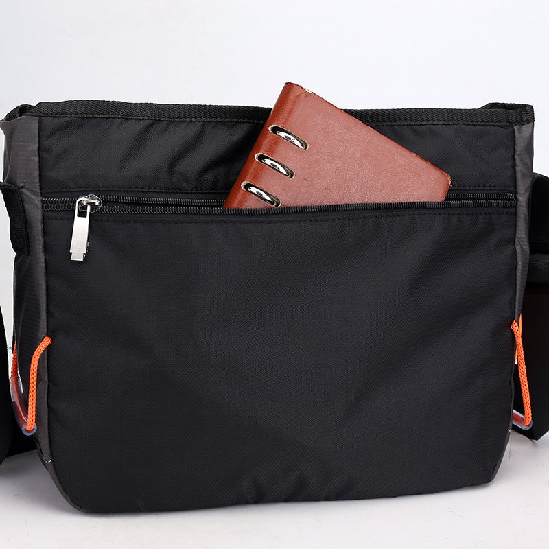 All-Match Outdoor Sports and Leisure Messenger Bag in nylon, featuring a casual design with multiple pockets and a soft handle.