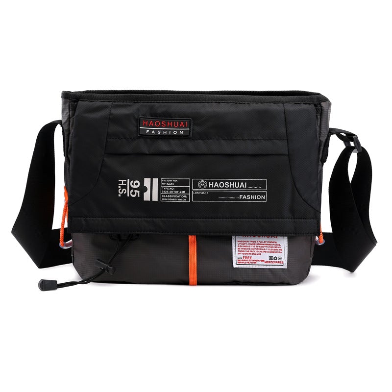 All-Match Outdoor Sports and Leisure Messenger Bag in nylon, featuring a casual design with multiple pockets and a soft handle.