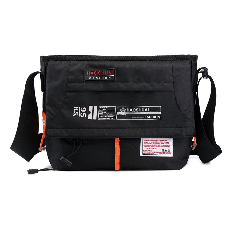 All-Match Outdoor Sports and Leisure Messenger Bag in nylon, featuring a casual design with multiple pockets and a soft handle.