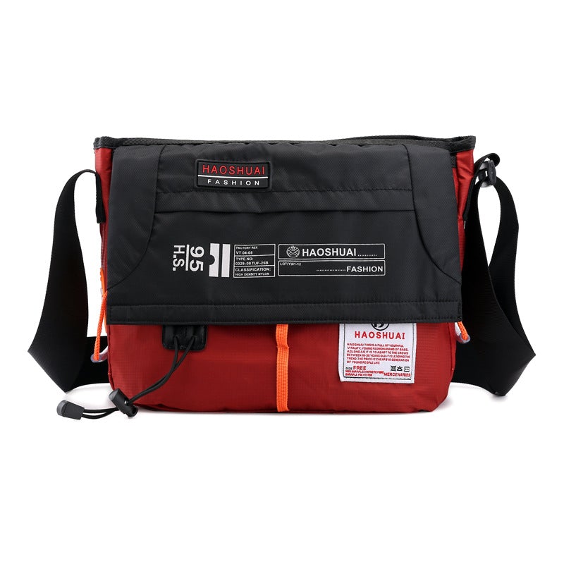 All-Match Outdoor Sports and Leisure Messenger Bag in nylon, featuring a casual design with multiple pockets and a soft handle.