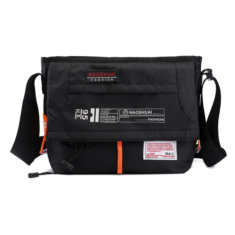 All-Match Outdoor Sports and Leisure Messenger Bag in nylon, featuring a casual design with multiple pockets and a soft handle.