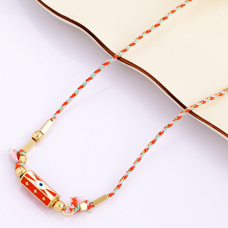 Amour Turkish Amulet Necklace featuring a trendy geometric design in copper with a box chain.
