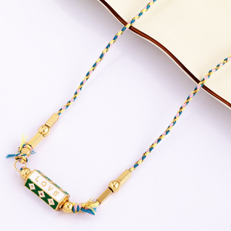 Amour Turkish Amulet Necklace featuring a trendy geometric design in copper with a box chain.