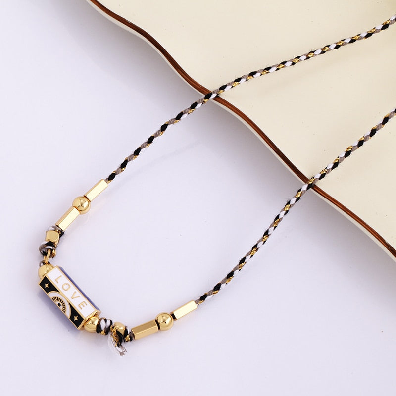 Amour Turkish Amulet Necklace featuring a trendy geometric design in copper with a box chain.