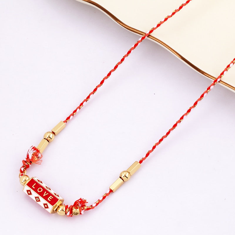 Amour Turkish Amulet Necklace featuring a trendy geometric design in copper with a box chain.